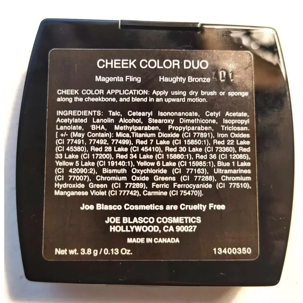 Joe Blasco Cheek Color Duo Blush Magenta Fling & Haughty Bronze New in Box